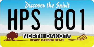 ND license plate HPS801