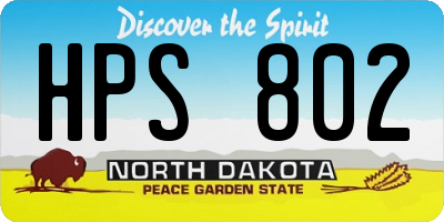 ND license plate HPS802