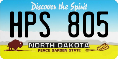 ND license plate HPS805
