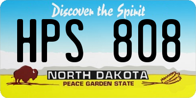 ND license plate HPS808