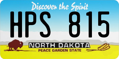 ND license plate HPS815