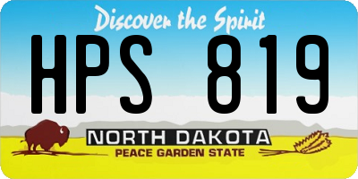 ND license plate HPS819