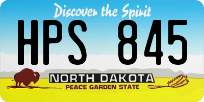 ND license plate HPS845