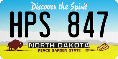 ND license plate HPS847