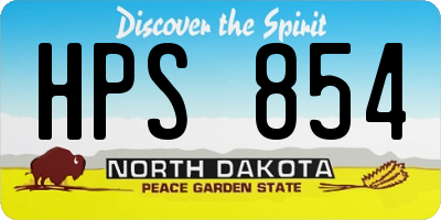 ND license plate HPS854