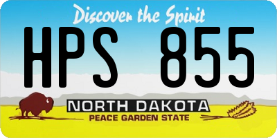 ND license plate HPS855