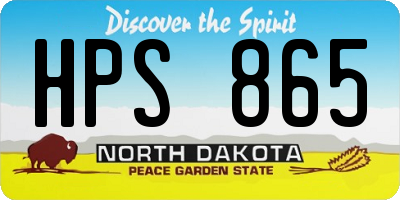 ND license plate HPS865