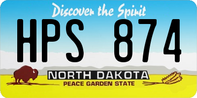 ND license plate HPS874