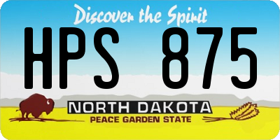 ND license plate HPS875