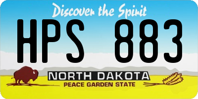 ND license plate HPS883