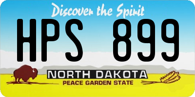 ND license plate HPS899