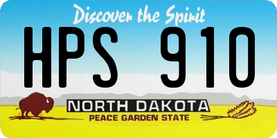 ND license plate HPS910