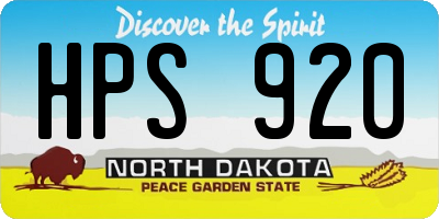 ND license plate HPS920