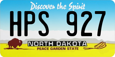 ND license plate HPS927
