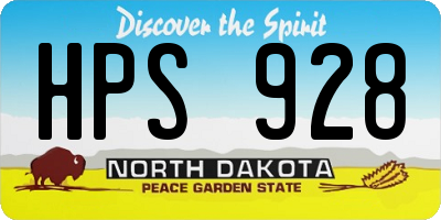 ND license plate HPS928
