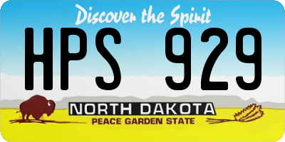 ND license plate HPS929