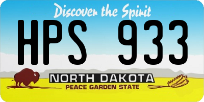 ND license plate HPS933