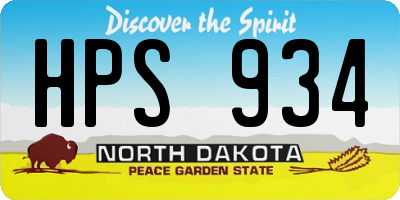 ND license plate HPS934