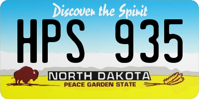 ND license plate HPS935