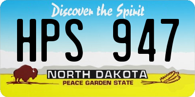ND license plate HPS947