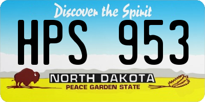 ND license plate HPS953