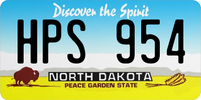 ND license plate HPS954