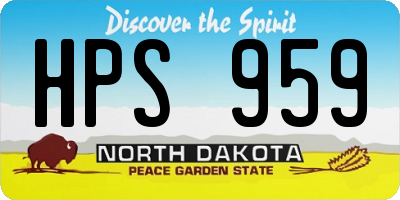 ND license plate HPS959