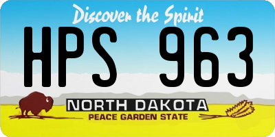 ND license plate HPS963