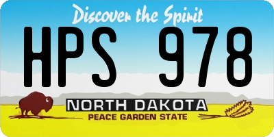 ND license plate HPS978