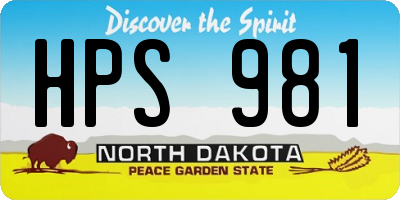 ND license plate HPS981