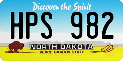 ND license plate HPS982