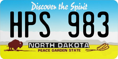 ND license plate HPS983