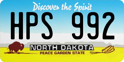 ND license plate HPS992