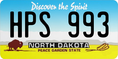 ND license plate HPS993