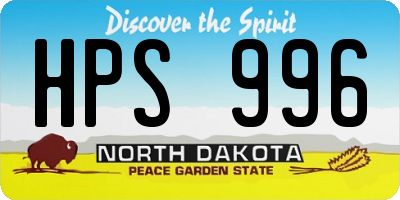 ND license plate HPS996