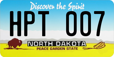 ND license plate HPT007