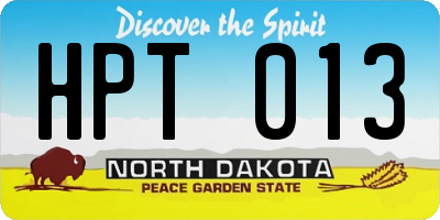 ND license plate HPT013