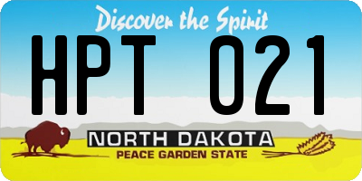 ND license plate HPT021