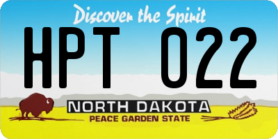 ND license plate HPT022