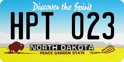 ND license plate HPT023