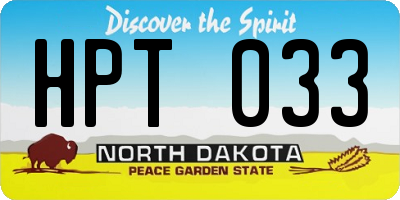 ND license plate HPT033