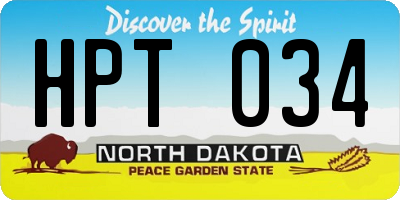 ND license plate HPT034