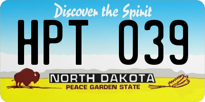 ND license plate HPT039