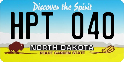ND license plate HPT040