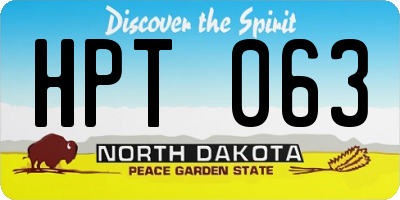 ND license plate HPT063