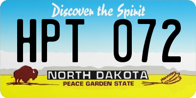ND license plate HPT072