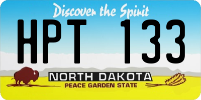 ND license plate HPT133