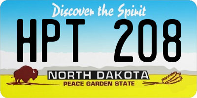 ND license plate HPT208