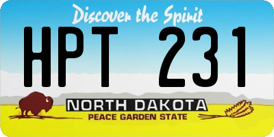ND license plate HPT231