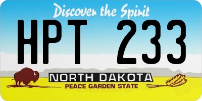 ND license plate HPT233